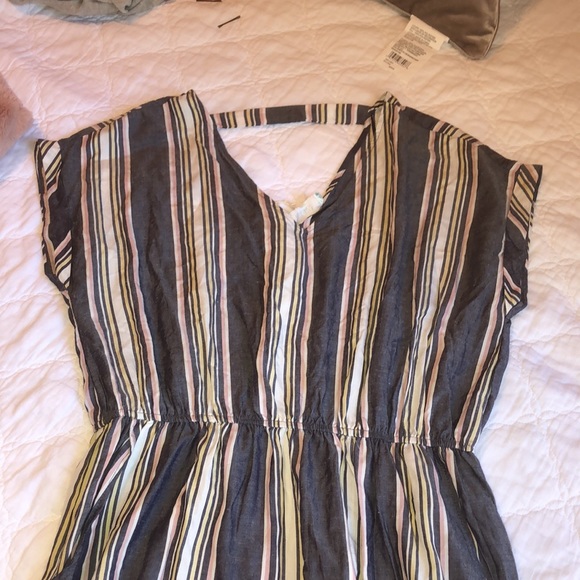 PINK ROSE - Coastal Navy Stripe Dress With Pockets - Picture 2 of 9